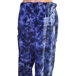 Kék batikolt harmónia – pamut nadrág szabad léleknek