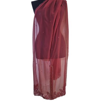 Piros köves muszlin kendő