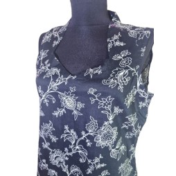 Éjszaka virágai – fekete-fehér pamut felső