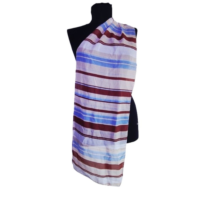 Színes csíkos poliészter kendő