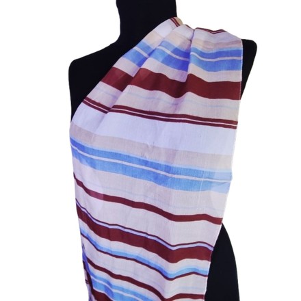 Színes csíkos poliészter kendő