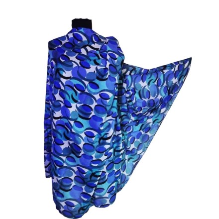 Kék absztrakt viszkóz kendő