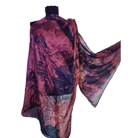 Bordó-fekete absztrakt kendő