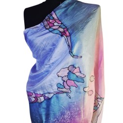 Az égi fények tánca: sokszínű hernyóselyem kendő