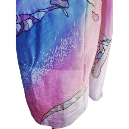 Az égi fények tánca: sokszínű hernyóselyem kendő