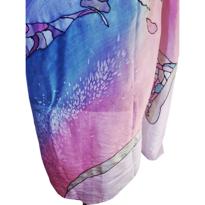 Sokszínű hernyóselyem kendő