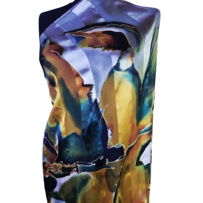 Modern festett selyem kendő Modern festett selyem kendő