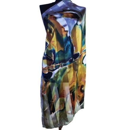 Modern festett selyem kendő