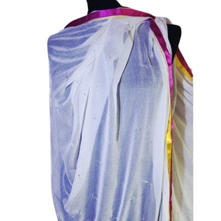 Indiai fehér kendő arany szegéllyel