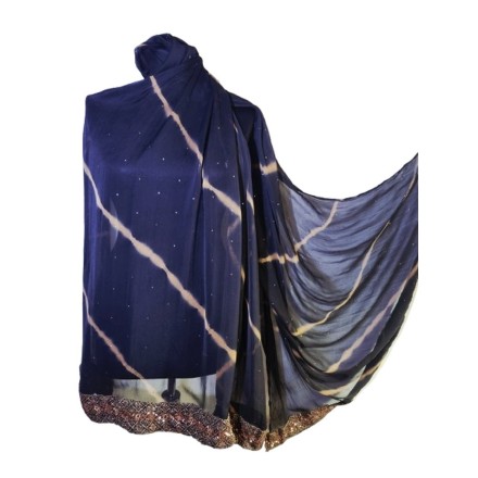 Fekete taft köves kendő