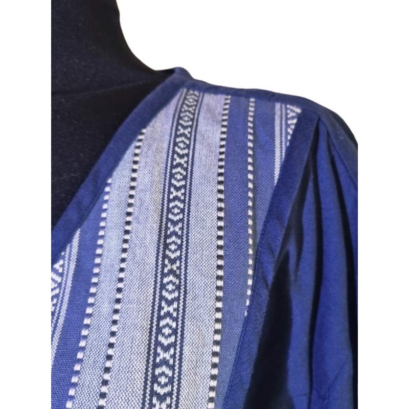 Kék-fehér népviseleti pamutlen kabátka Kék-fehér népviseleti pamutlen kabátka