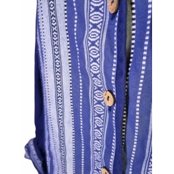 Tündéres népviseleti kék-fehér pamutlen kabátka fából készült gombokkal Tündéres népviseleti kék-fehér pamutlen kabátka fából készült gombokkal