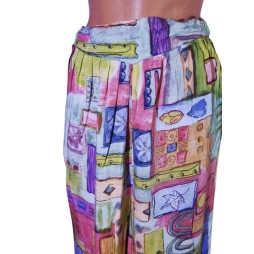 Retró 80-as évekbeli hippie nadrág színes patchwork mintával