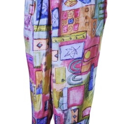 Retró 80-as évekbeli hippie nadrág színes patchwork mintával