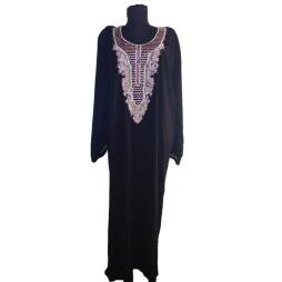 Fekete hímzett abaya ruha