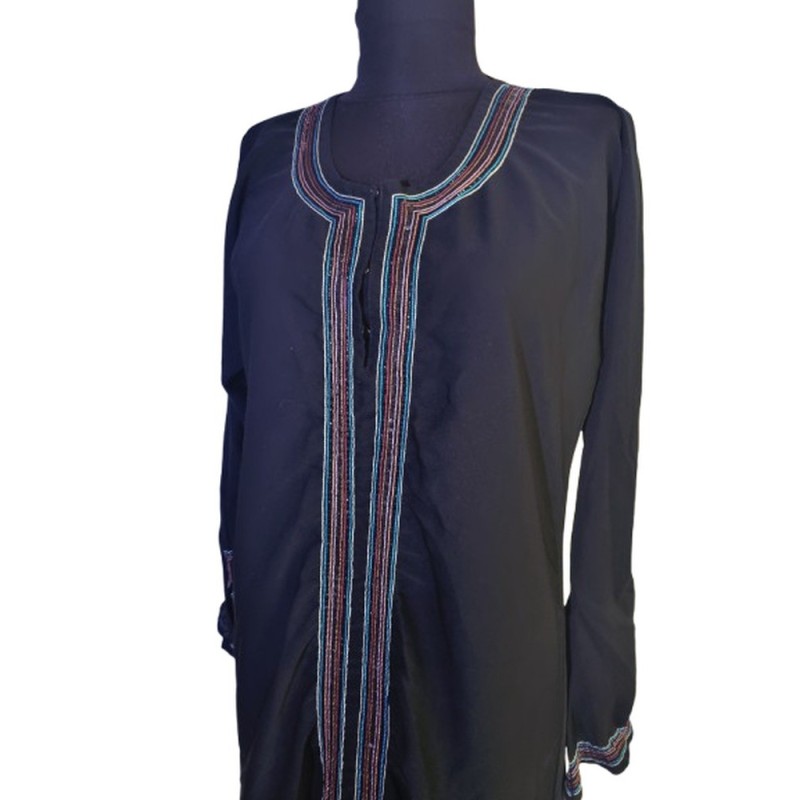 Fekete flitteres abaya ruha