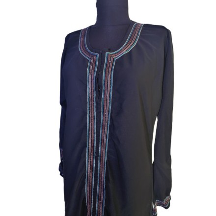 Fekete flitteres abaya ruha