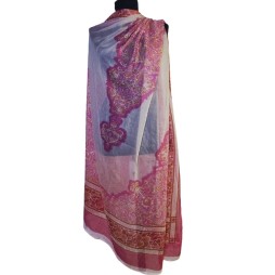 A Jaipur virágai – pink-fehér taft kendő