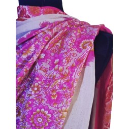 A Jaipur virágai – pink-fehér taft kendő