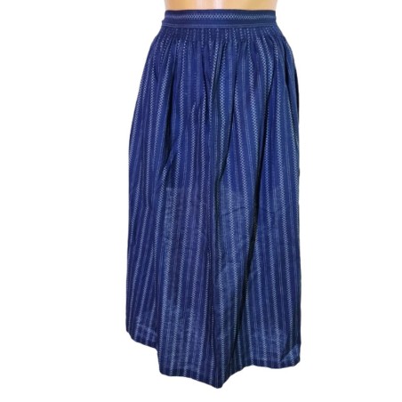 Kék pamut népviseleti kötény – hagyományos mintával