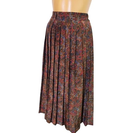 Mintás vintage szoknya – klasszikus redőzött fazon