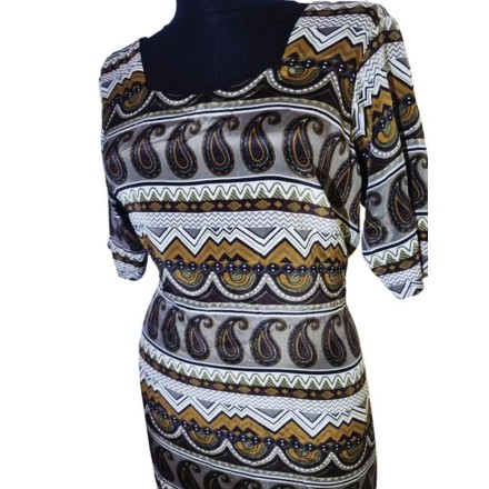 Barna mintás indiai felső