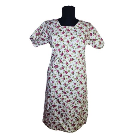 Fehér virágmintás pamut felső