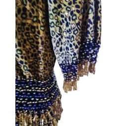 Éjperzselte dzsungel – zöld-barna gyöngyös choli felső Éjperzselte dzsungel – zöld-barna gyöngyös choli felső