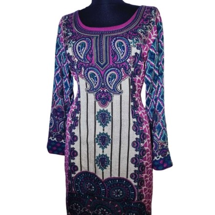 Színes mintás hosszú ujjú felső