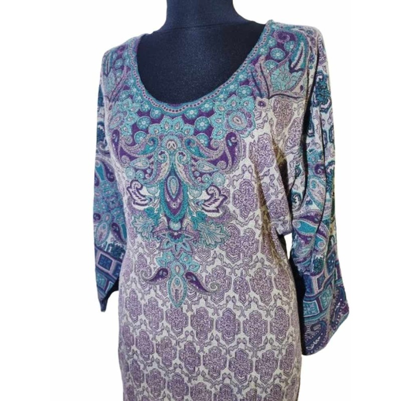 Mintás kevertszálas hosszú felső