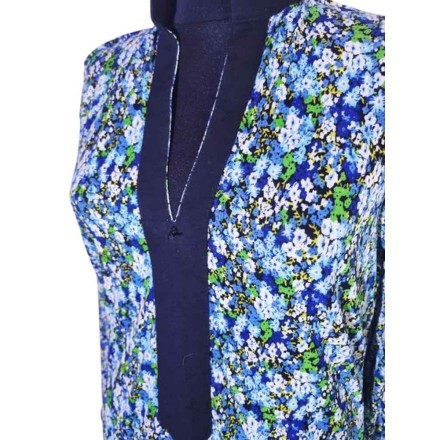 Virágmintás kék abaya