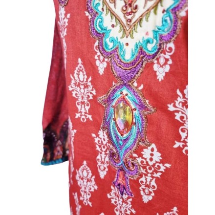 Indiai hímzett köves pamut ruha