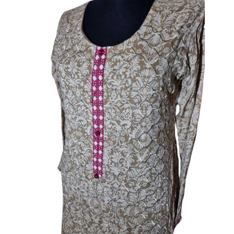 Hímzett indiai női pamut felső