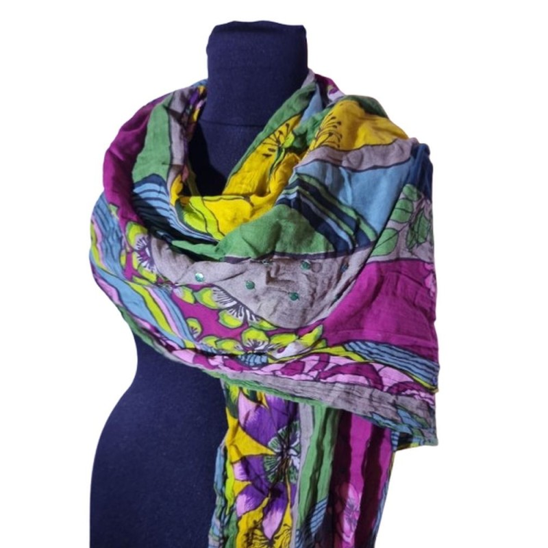 Sokszínű pamut kendő