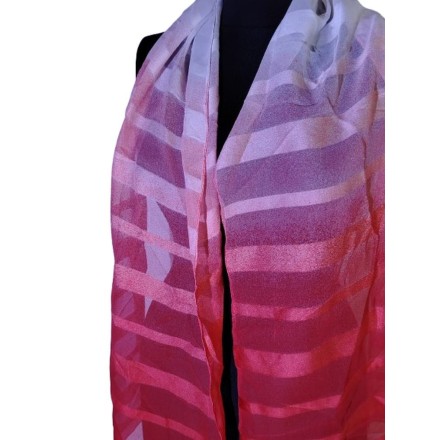 Piros-fehér csíkos könnyű kendő