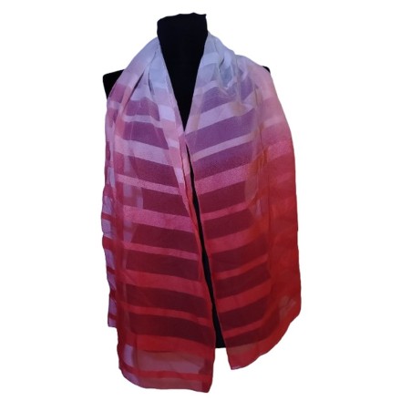 Piros-fehér csíkos könnyű kendő