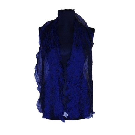 Sötétkék könnyű kendő finom eséssel