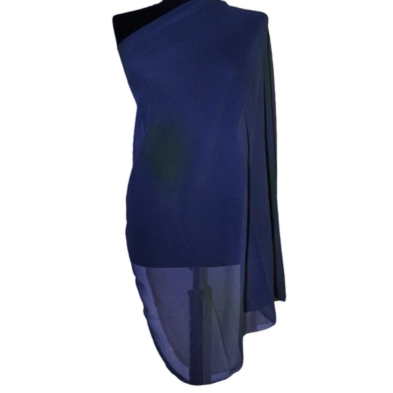 Kék-zöld könnyű kendő légies eséssel