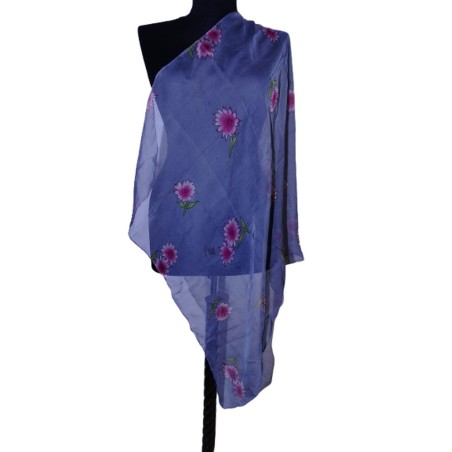 Indiai virágos kendő szürke alapon