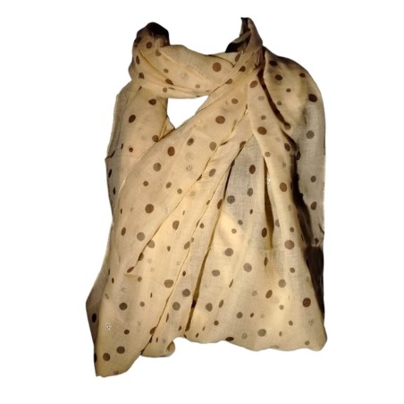 Sárga pöttyös női körkendő